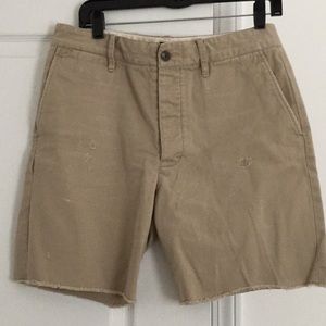 Rugby khaki button down shorts